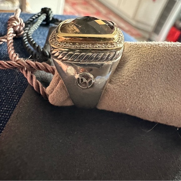 David Yurman Authentic Albion Smoky Qtz., Sterling Silver/18K Gold, Pave Diamond - Picture 5 of 11